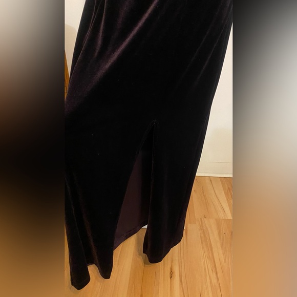 👗➕CDC Caren Desire’e Company Velvet Criss-Cross Back Maxi Dress. Sz 14 - Picture 7 of 10